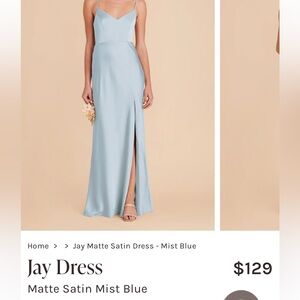 Birdy Grey Bridesmaid Dress in Matte Satin Mist Blue